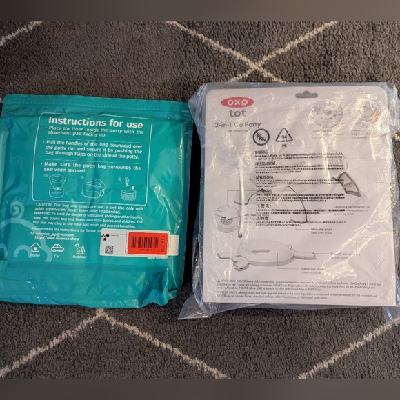 Oxo 2 In 1 Potty Travel Seat With Newnice Travel Potty Liners - Picture 2 of 2